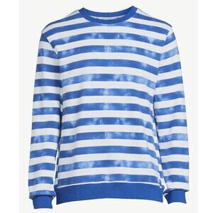 Free Assembly Stripe French Terry Sweatshirt Vintage Wash Blue Men's Medium